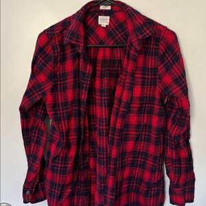 J. Crew Red and Black Checkered Shirt